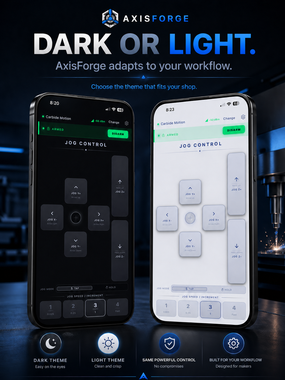 Precision In Your Pocket — wireless CNC control on iPhone